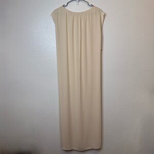 Flippa K Cream Belted Maxi Dress Sleeveless Size 36 US 6 Small Minimalist Chic